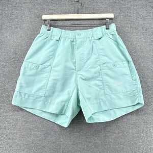 AFTCO Cargo Fishing Shorts Men Size 34 Light Blue Elastic Waist Boating Nylon